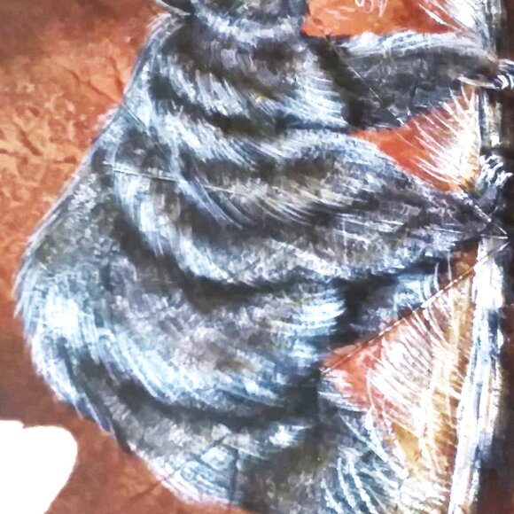 VTG Hand Painted Bear Real Leaf Wood Framed Hunt Cabin Lodge Signed Ed Spears - Picture 2 of 5